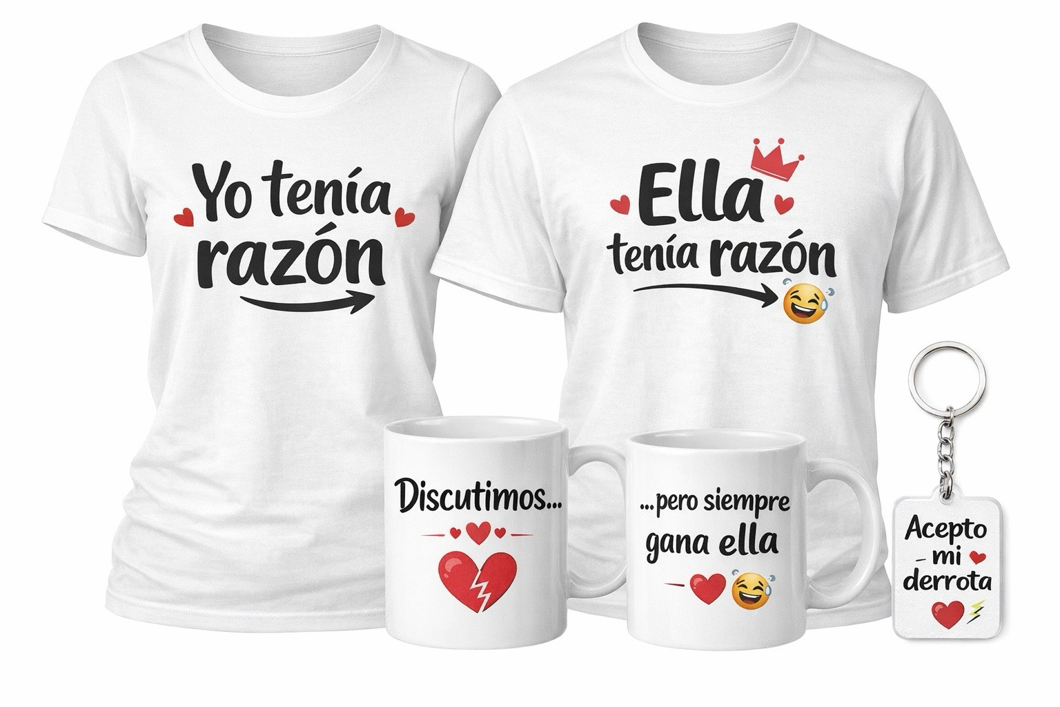 Combo 7 Camisetas y tazas San Valentín