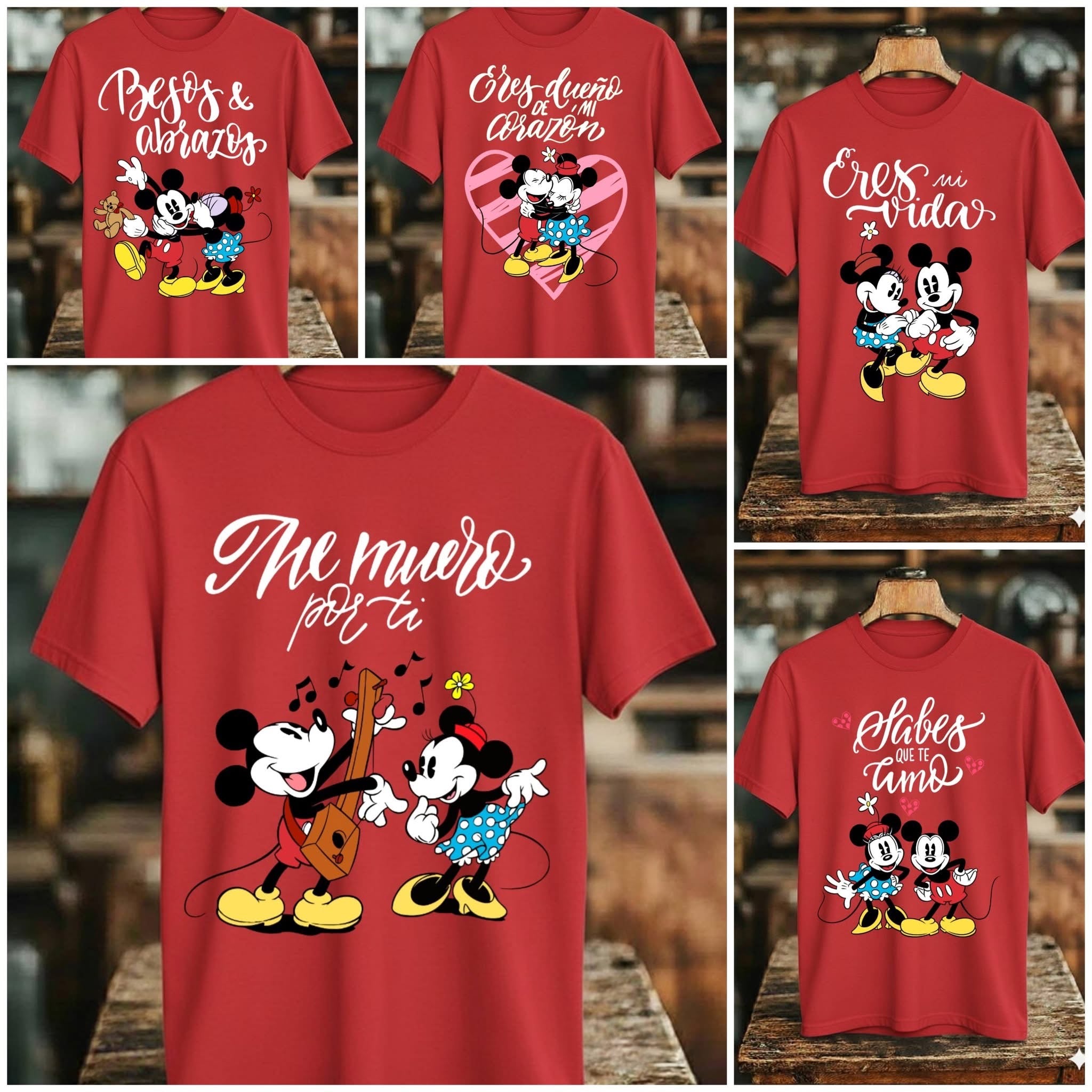 Combo 3 Camisetas San Valentín Minnie & Mikey